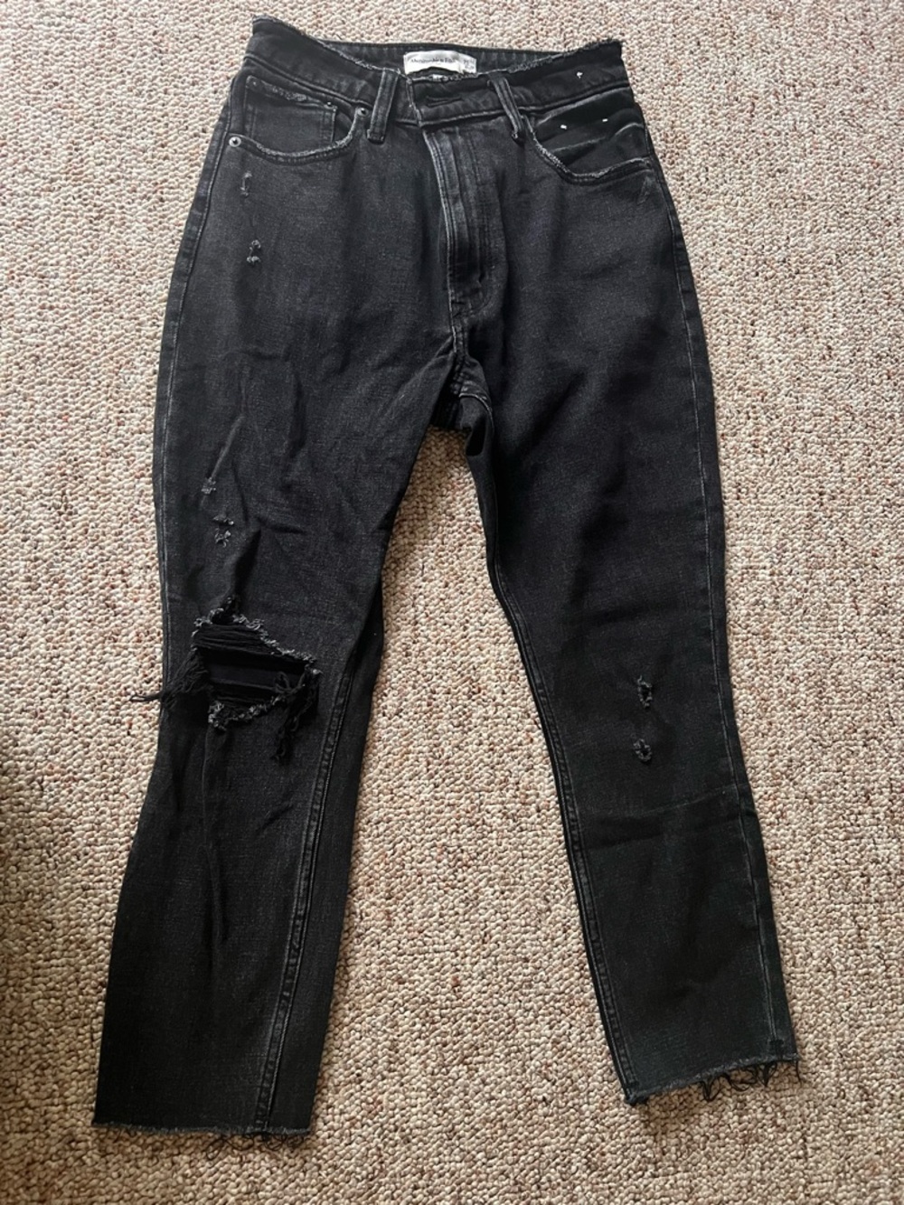 Women’s Black Distressed Jeans CURVE LOVE- 25/0 SHORT
